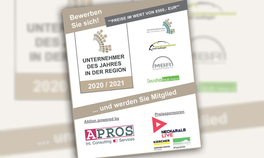 'Unternehmer des Jahres in der Region Reutlingen 2021'