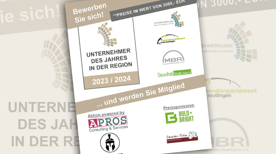 'Unternehmer des Jahres in der Region Reutlingen 2024'