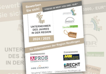 Unternehmer des Jahres 2025- Jedes Unternehmen Region Reutlingen kann sich bewerben